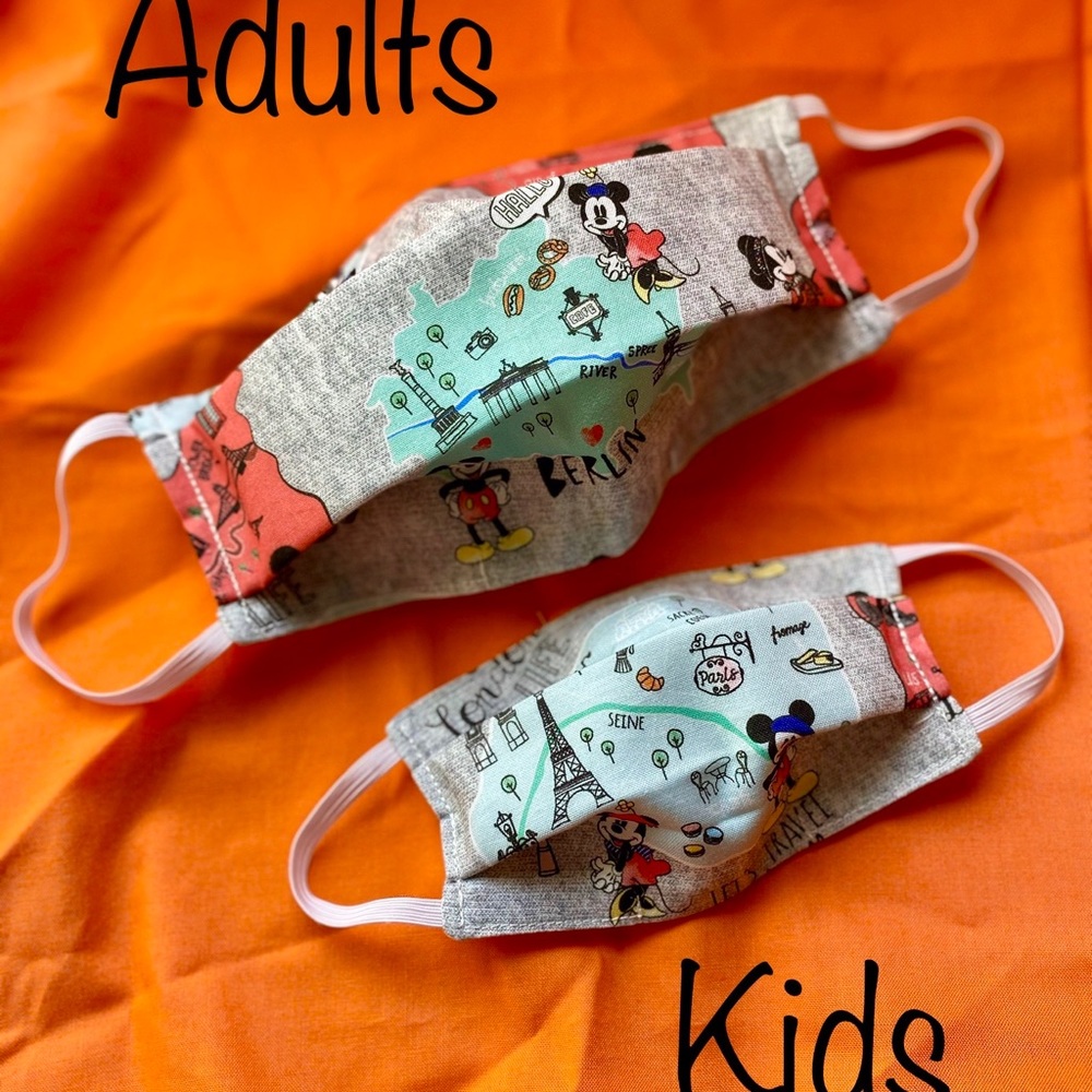 DISNEY PATTERN KIDS MASK ( 1 KIDS  and 1 ADULT)